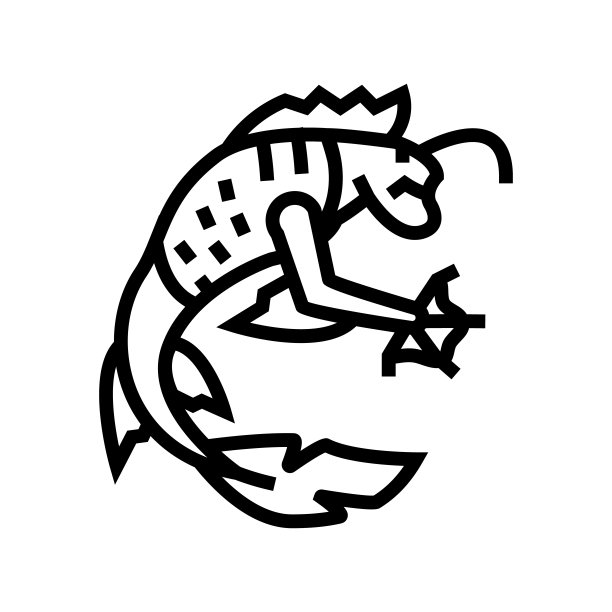 浮动怪物线图标矢量插图图片下载