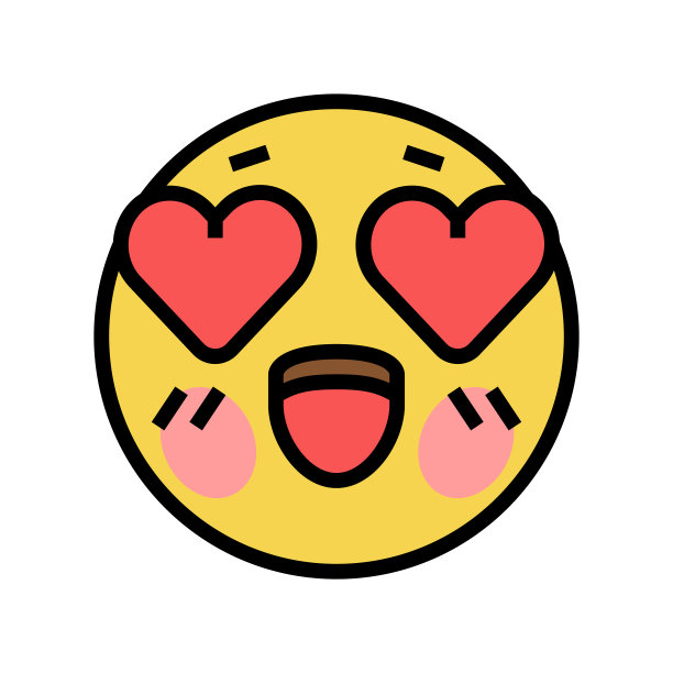 爱的表情符号颜色图标矢量插图图片下载
