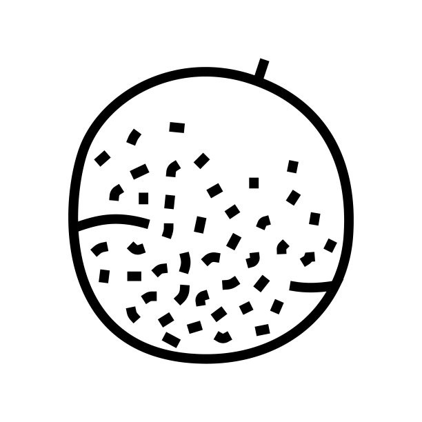 瓜绿色哈密瓜线图标矢量插图图片下载