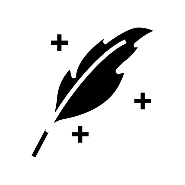 轻量级羽毛柔软蓬松字形图标矢量插图图片下载