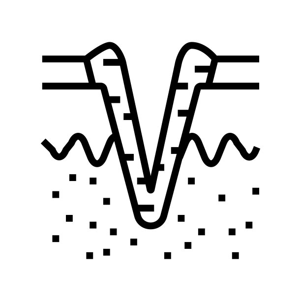 冰锥痤疮疤痕线图标矢量插图图片下载