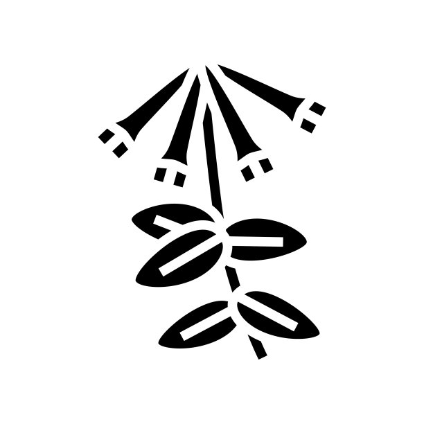 金银花藤本植物字形图标矢量插图图片下载