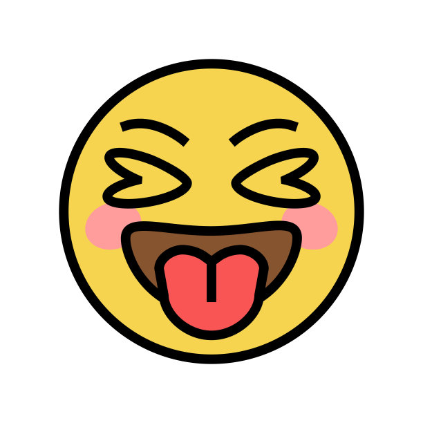 舌头表情符号颜色图标矢量插图图片下载