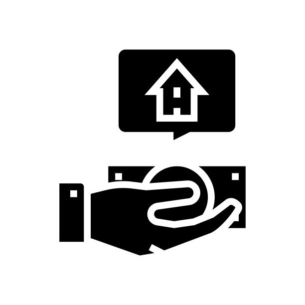 支付出租物业物业家字形图标矢量插图图片下载