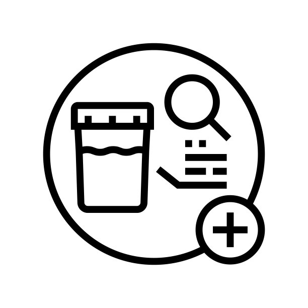 尿液分析健康检查线图标矢量插图图片下载