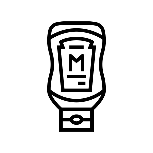 芥末瓶酱食品线图标矢量插图图片下载