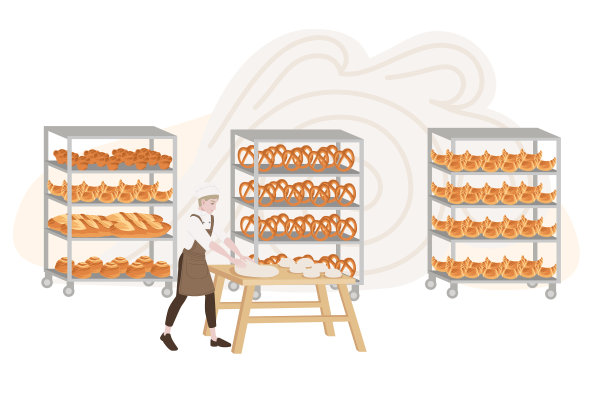 面包房厂家男厨师用烘焙烹调图片下载