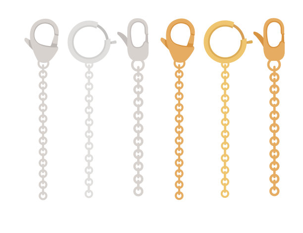 金银链与爪扣珠宝图片下载