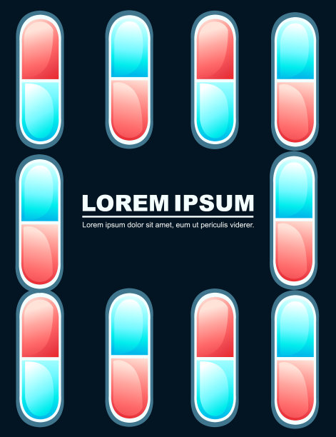 广告传单设计图案用蓝色和红色图片下载