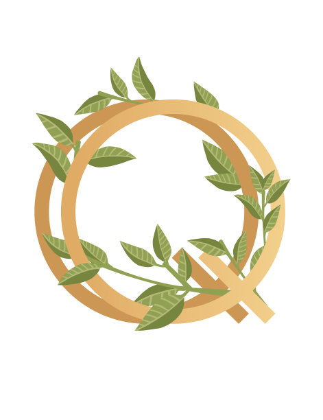 字母q与渐变色风格米色覆盖图片下载