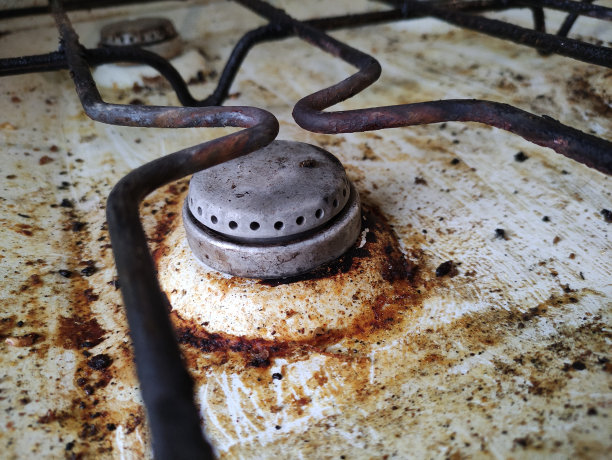 非常脏和旧的燃气燃烧器，特写图片下载
