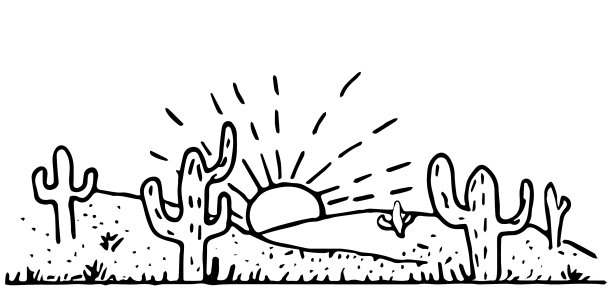 手绘沙漠景观图片下载