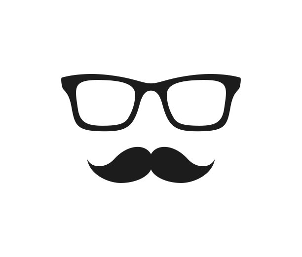 胡子和眼镜孤立在白色背景图片下载