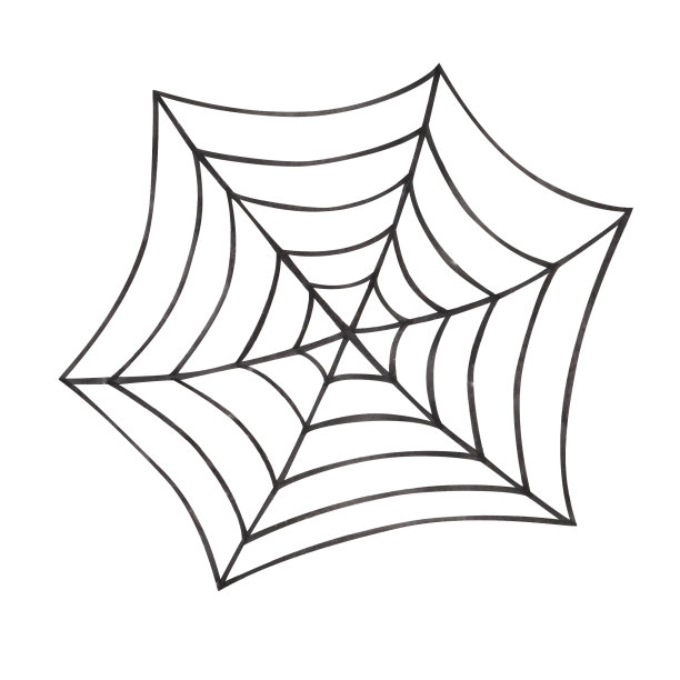 手绘的黑色蜘蛛网挂在空中的水彩插图。蜘蛛网，虫网。自然的陷阱。孤立在白色剪贴画万圣节节日卡片，包装印刷，海报图片下载