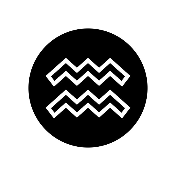 水瓶星座符号图标矢量插图图片下载