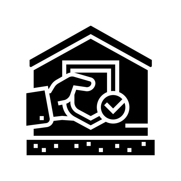 保险财产财产家字形图标矢量插图图片下载