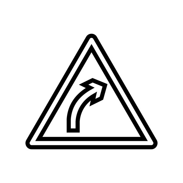 方向道路标志线图标矢量插图图片下载