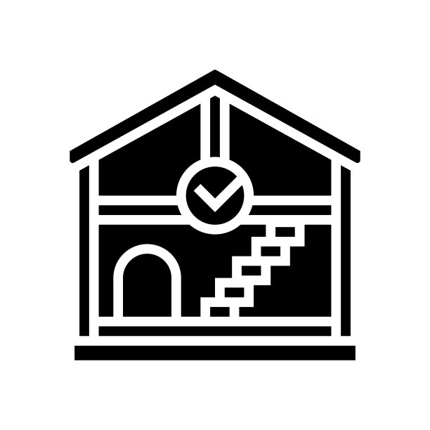 室内建筑房间设计字形图标矢量插图图片下载