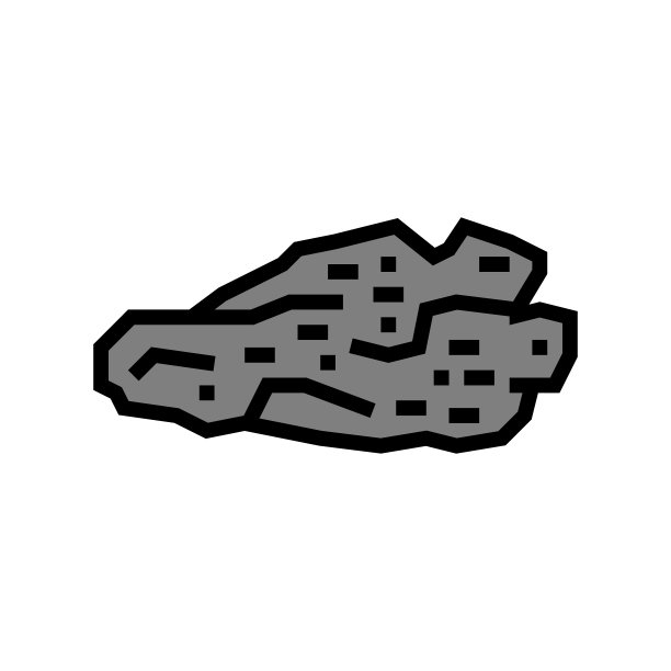 岩石水族鱼的颜色图标矢量插图图片下载