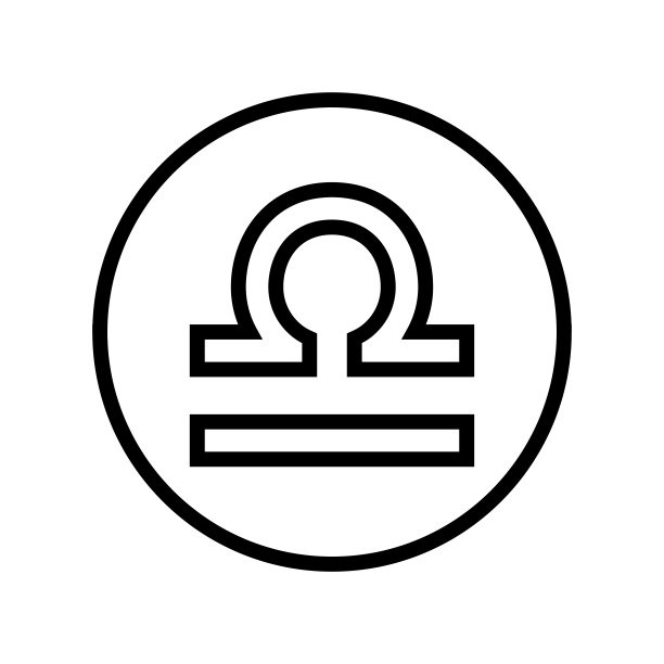天秤座生肖线图标矢量插图图片下载