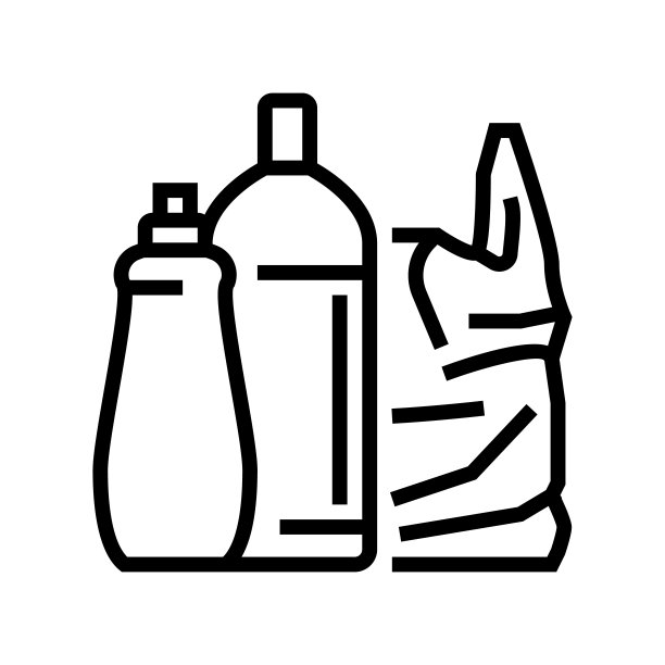 塑料包装和袋线图标矢量插图图片下载