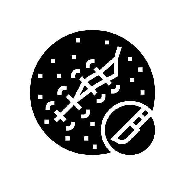 手术切除痣去除字形图标矢量插图图片下载