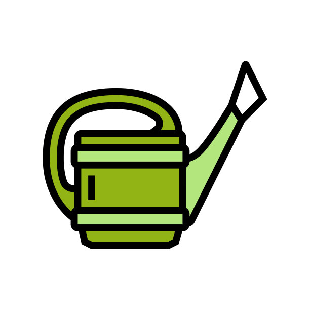 浇水罐农水灌溉彩色图标矢量插图图片下载