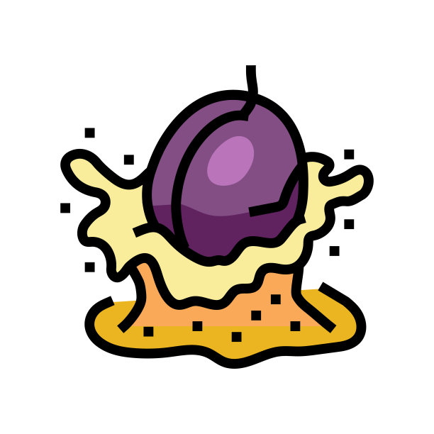 飞溅梅花颜色图标矢量插图图片下载