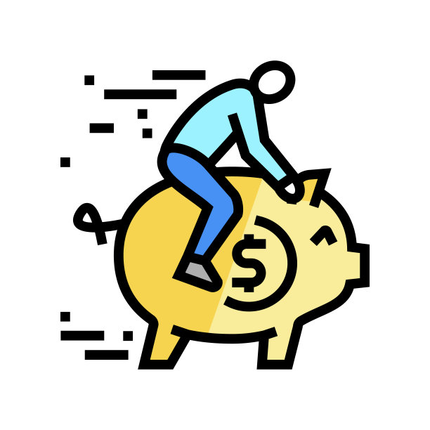 呼吸室财务自由金钱彩色图标矢量插图图片下载