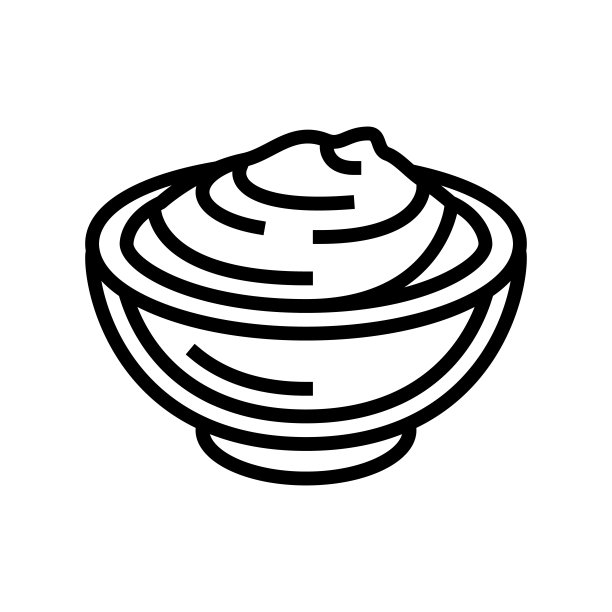 碗番茄酱酱食品线图标矢量插图图片下载