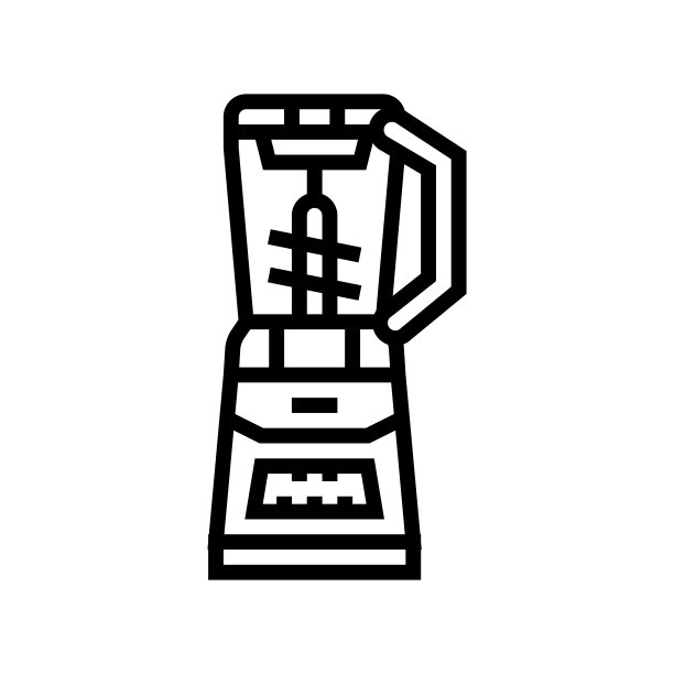 搅拌机冰沙果汁食品线图标矢量插图图片下载