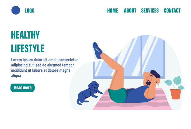 健康生活方式登陆页面模板一个男人图片下载
