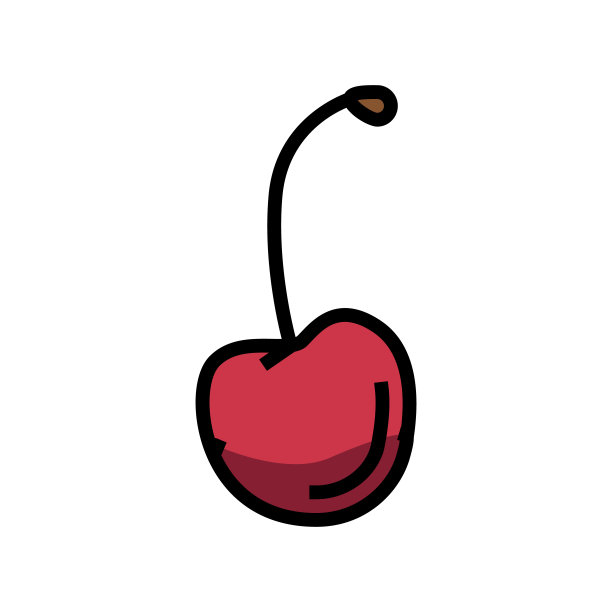 樱桃水果颜色图标矢量插图图片下载
