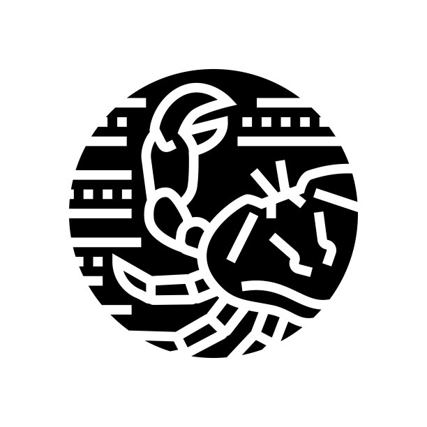 螃蟹生肖象形图标矢量插图图片下载