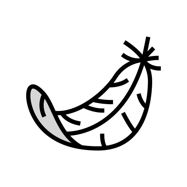 失败的羽毛柔软蓬松的颜色图标矢量插图图片下载