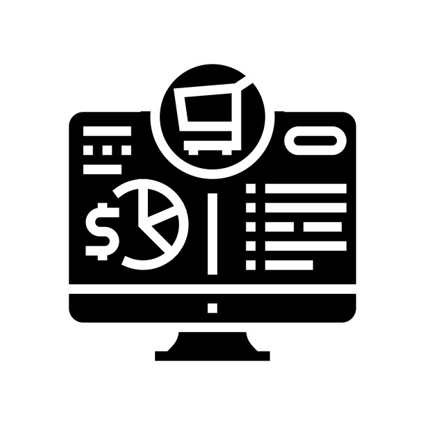 采购管理设计家字形图标矢量插图图片下载