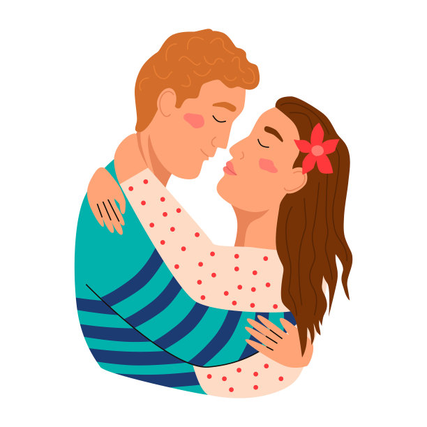 年轻的男女亲吻着这对情侣图片下载