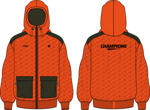 长袖迷彩卫衣夹克设计图片下载