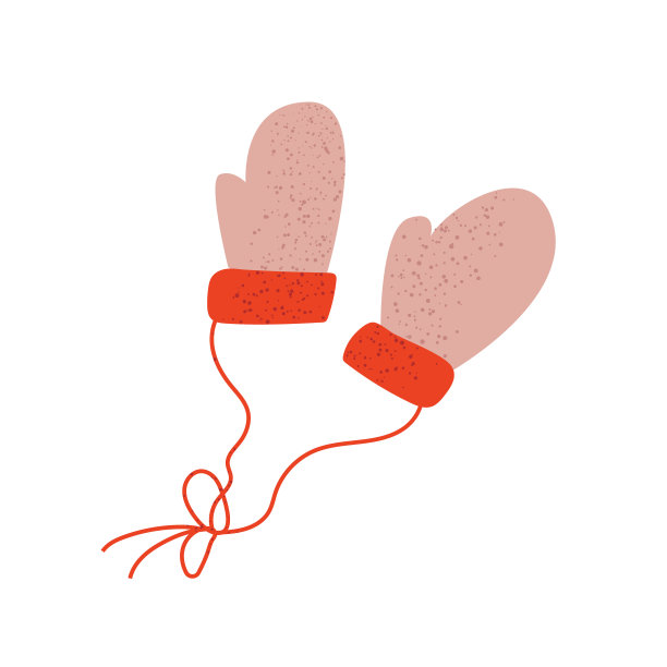 粉色手套在白色孤立的背景图片下载