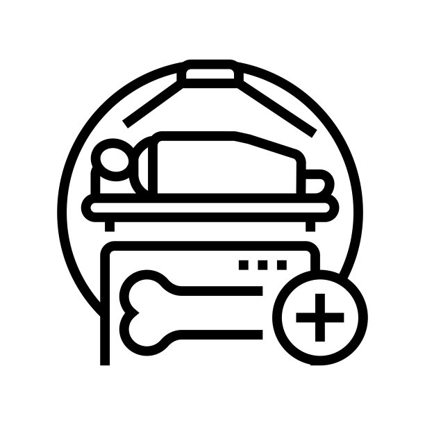 骨密度健康检查线图标矢量插图图片下载