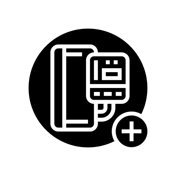 血压健康检查字形图标矢量插图图片下载