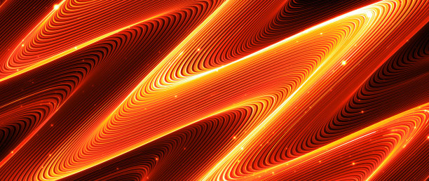炽热发光的宽屏技术波抽象背景图片下载