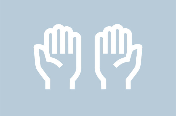 手的图标。手掌的轮廓象形图人类的手。图片下载