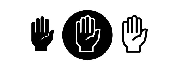 手的图标。手掌的轮廓象形图人类的手。图片下载