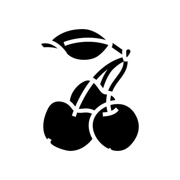 三樱桃字形图标矢量插图图片下载