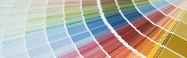 横幅带油漆样、色标、室内设计。抽象的多色背景，复制空间图片下载