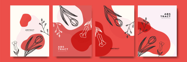 矢量设计模板在简单的现代风格的副本空间的文本，鲜花和叶子-婚礼邀请背景和框架，社交媒体故事壁纸图片下载