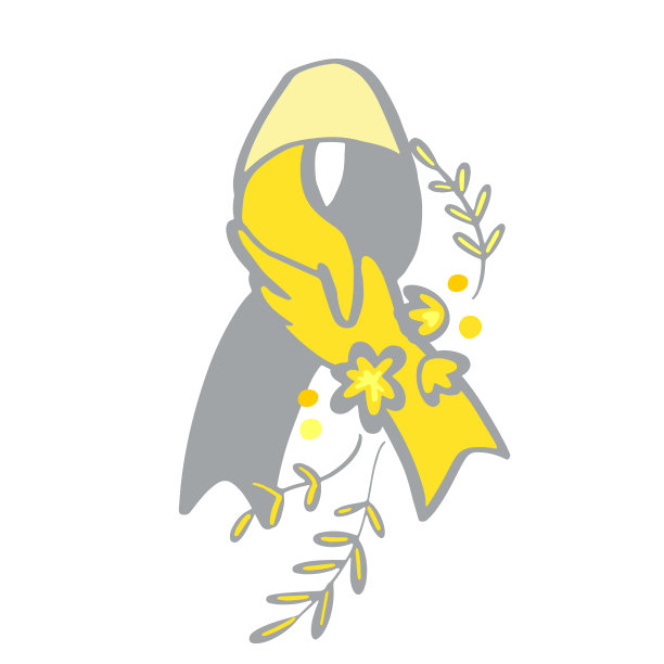 聋人意识月九月黄灰色支持丝带。图片下载