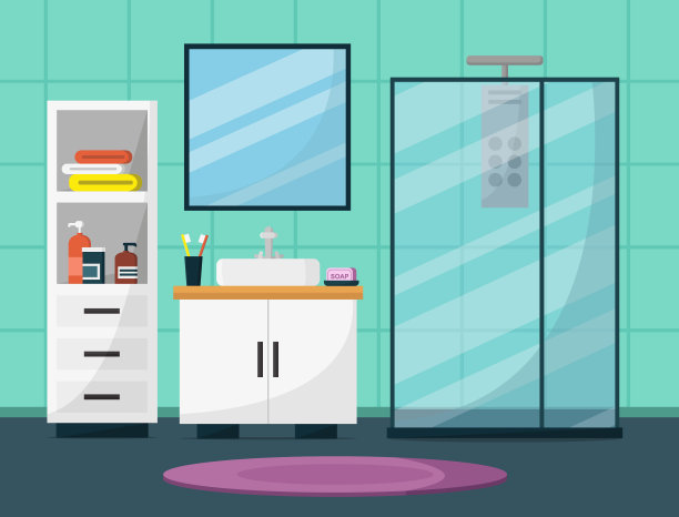 浴室家具。浴室内。图片下载