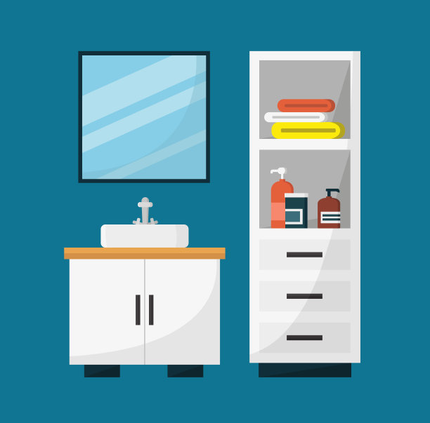 浴室家具。浴室内。图片下载